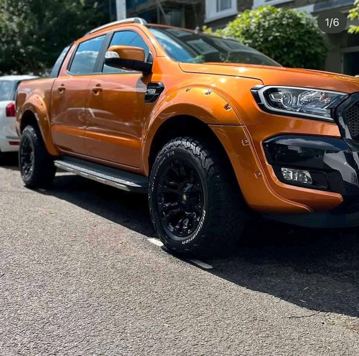 Orange Ford Ranger Wildtrak cleaned with gleaming bodywork